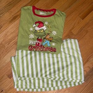Dr Seuss The Grinch Men Adult Pajama Set Size 3X Large Long Sleeve